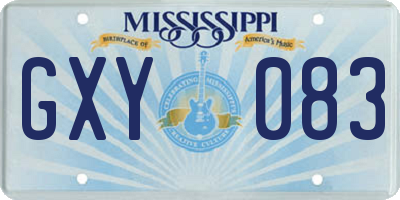 MS license plate GXY083
