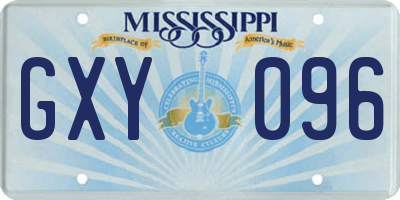 MS license plate GXY096