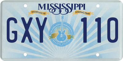 MS license plate GXY110