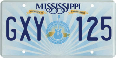 MS license plate GXY125