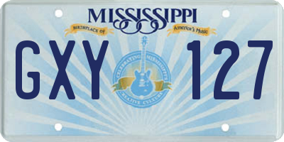 MS license plate GXY127