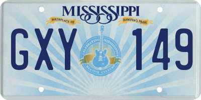 MS license plate GXY149