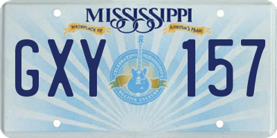 MS license plate GXY157