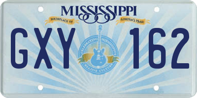 MS license plate GXY162