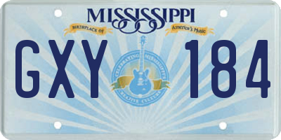 MS license plate GXY184