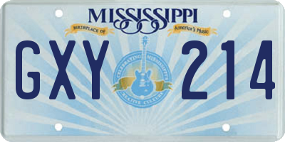 MS license plate GXY214