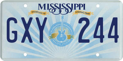 MS license plate GXY244