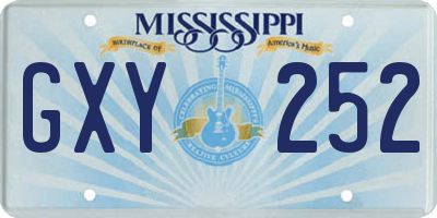 MS license plate GXY252