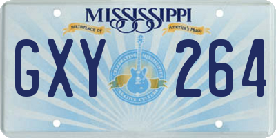 MS license plate GXY264