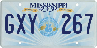 MS license plate GXY267