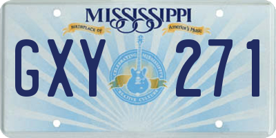 MS license plate GXY271