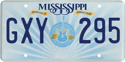 MS license plate GXY295