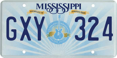 MS license plate GXY324