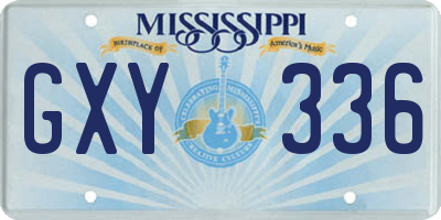 MS license plate GXY336