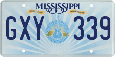MS license plate GXY339
