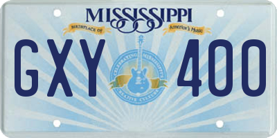 MS license plate GXY400
