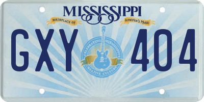MS license plate GXY404