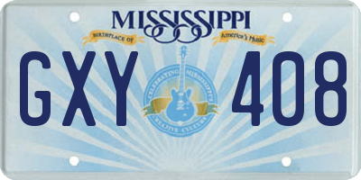 MS license plate GXY408