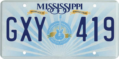 MS license plate GXY419