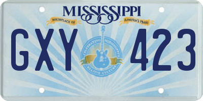 MS license plate GXY423