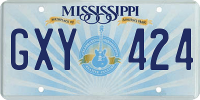MS license plate GXY424
