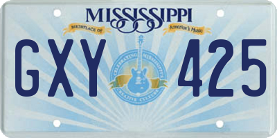 MS license plate GXY425
