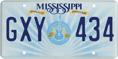 MS license plate GXY434