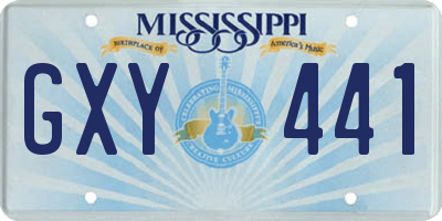 MS license plate GXY441