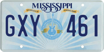MS license plate GXY461