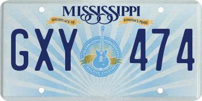 MS license plate GXY474