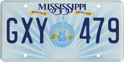 MS license plate GXY479