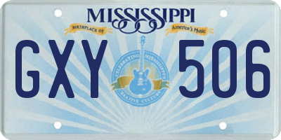 MS license plate GXY506