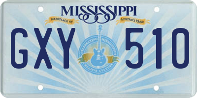 MS license plate GXY510