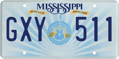 MS license plate GXY511