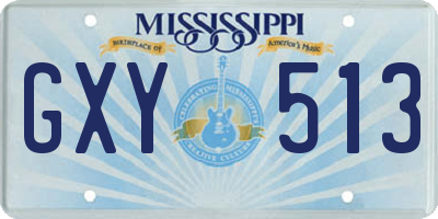MS license plate GXY513