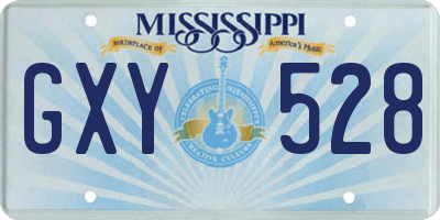 MS license plate GXY528