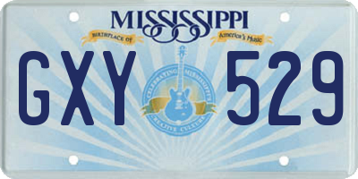 MS license plate GXY529