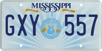 MS license plate GXY557