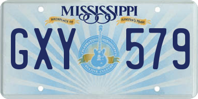 MS license plate GXY579