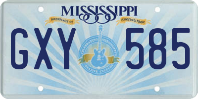 MS license plate GXY585