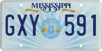 MS license plate GXY591