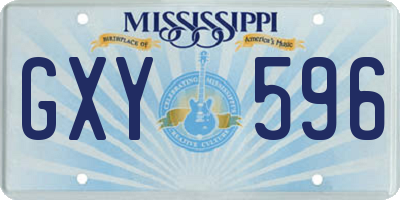 MS license plate GXY596