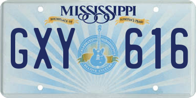 MS license plate GXY616