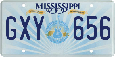 MS license plate GXY656