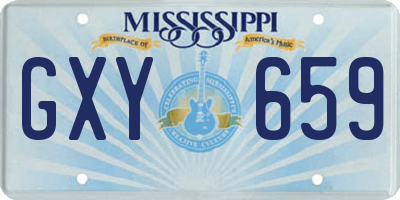 MS license plate GXY659