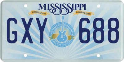 MS license plate GXY688