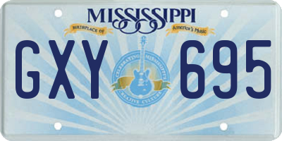 MS license plate GXY695
