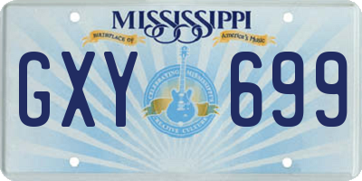 MS license plate GXY699