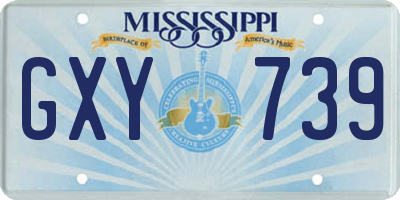 MS license plate GXY739