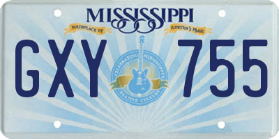MS license plate GXY755